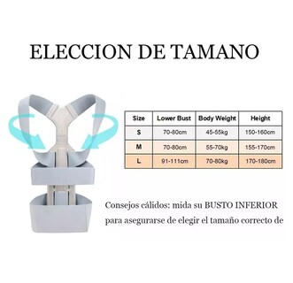 Foto 3 | Foto 3 | Corrector De Postura Para Hombres Y Mujeres Con Placa Soporte Gris Talla G