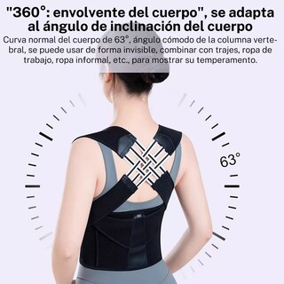 Foto 3 | Foto 3 | Corrector de Postura Ortopédico Lumbar Talla L/XL Eo Safe Imports ESI-15496-1 Negro