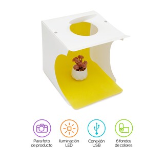 Foto 2 | Foto 2 | Caja de Luz para Fotografía Redlemon 77849 Blanco Semi Profesional Portátil con Leds USB y 6 Fondos de Colores