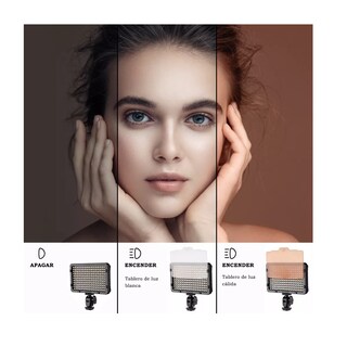 Foto 2 | Foto 2 | Lámpara de Videocámara Eo Safe Imports ESI-9656 Negro 176 Leds Luz Regulable Batería