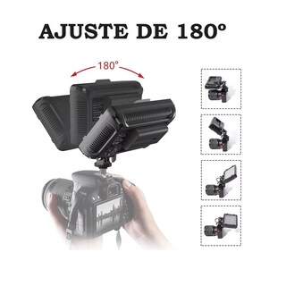 Foto 3 | Foto 3 | Lámpara de Videocámara Eo Safe Imports ESI-9656 Negro 176 Leds Luz Regulable Batería