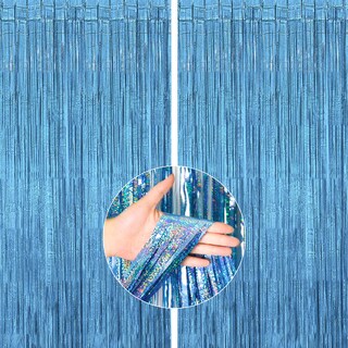 Foto 1 | Foto 1 | Cortinas Con Flecos Partywoo Blue, 2 Unidades, 100 X 200 Cm, Fotomatón - Venta Internacional.