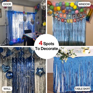 Foto 5 | Foto 5 | Cortinas Con Flecos Partywoo Blue, 2 Unidades, 100 X 200 Cm, Fotomatón - Venta Internacional.