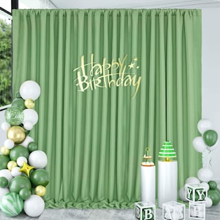 Foto 1 | Foto 1 | Cortinas De Fondo Soardream De Poliéster Verde Salvia, 3 X 3 M - Venta Internacional.