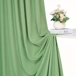 Foto 5 | Foto 5 | Cortinas De Fondo Soardream De Poliéster Verde Salvia, 3 X 3 M - Venta Internacional.