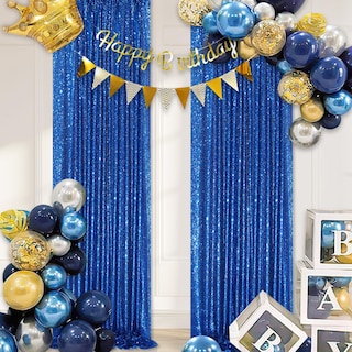 Foto 2 | Foto 2 | Paneles De Cortina Con Telón De Fondo Queendream, Azul Real, 60 X 240 Cm, 2 Unidades - Venta Internacional.