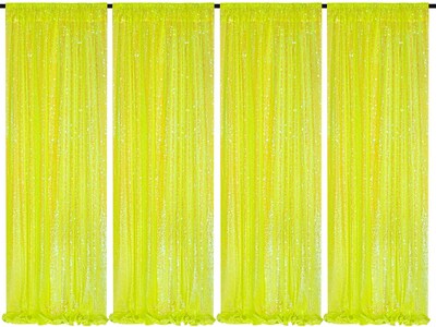 Foto 1 | Foto 1 | Cortinas De Telón De Fondo Queen Dream, Color Amarillo, 60 X 240 Cm, 4 Paneles - Venta Internacional.