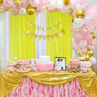 Foto 3 | Foto 3 | Cortinas De Telón De Fondo Queen Dream, Color Amarillo, 60 X 240 Cm, 4 Paneles - Venta Internacional.