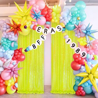 Foto 4 | Foto 4 | Cortinas De Telón De Fondo Queen Dream, Color Amarillo, 60 X 240 Cm, 4 Paneles - Venta Internacional.