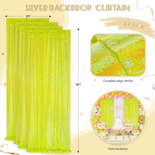 Foto 7 | Foto 7 | Cortinas De Telón De Fondo Queen Dream, Color Amarillo, 60 X 240 Cm, 4 Paneles - Venta Internacional.