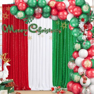 Foto 7 | Foto 7 | Cortinas Rojas Queen Dream Con Fondo De Lentejuelas, Paquete De 3 Unidades, 60 X 240 Cm - Venta Internacional.