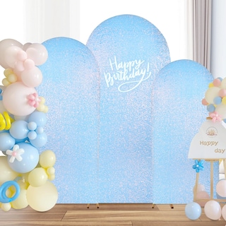 Foto 3 | Foto 3 | Set De Fundas Para Arcos De Boda Fanqisi Mermaid Blue Shimmer De 6 Pies A 7.2 Pies - Venta Internacional.