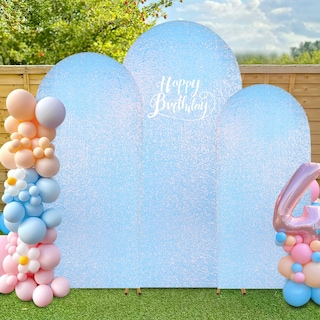 Foto 5 | Foto 5 | Set De Fundas Para Arcos De Boda Fanqisi Mermaid Blue Shimmer De 6 Pies A 7.2 Pies - Venta Internacional.