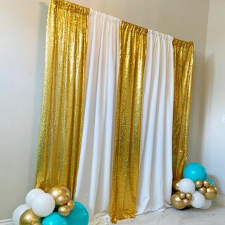 Foto 5 | Foto 5 | Cortina De Telón De Fondo Queen Dream Con Lentejuelas Doradas Con Purpurina, 2,4 X 2,4 M - Venta Internacional.