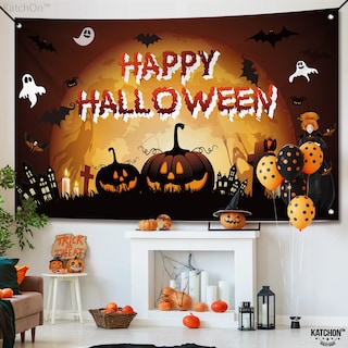 Foto 5 | Foto 5 | Fondo De Halloween Katchon Haunted Happy Halloween Xtralarge - Venta Internacional.