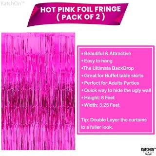 Foto 4 | Foto 4 | Telón De Fondo Con Flecos Katchon Xtralarge, Rosa Intenso, 1 X 2,4 M, Paquete De 2 - Venta Internacional.