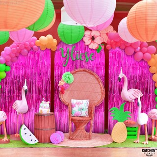 Foto 7 | Foto 7 | Telón De Fondo Con Flecos Katchon Xtralarge, Rosa Intenso, 1 X 2,4 M, Paquete De 2 - Venta Internacional.