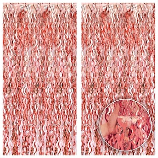 Foto 1 | Foto 1 | Telón De Fondo Con Flecos Katchon Xtralarge, Ondulado, Oro Rosa, 3,2 X 2 M, Paquete - Venta Internacional.
