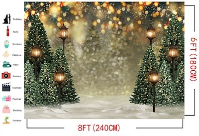 Foto 6 | Foto 6 | Telón De Fondo Fotográfico Mocsicka Winter Forest Christmas 240x18 - Venta Internacional.