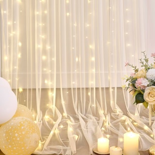 Foto 4 | Foto 4 | Cortina De Fondo Suppromo Champagne De 6 X 2,4 M Con Cadena De Luces - Venta Internacional.