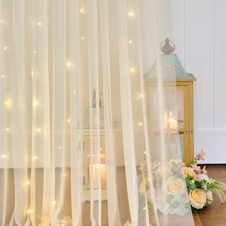Foto 5 | Foto 5 | Cortina De Fondo Suppromo Champagne De 6 X 2,4 M Con Cadena De Luces - Venta Internacional.