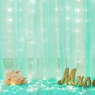 Foto 7 | Foto 7 | Cortina de Tul Verde Salvia con Luces para Decoración de Eventos - Venta Internacional