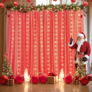 Foto 4 | Foto 4 | Cortina de Telón Fondo Suppromo Tul Rojo 3x3 M con Luces - Venta Internacional