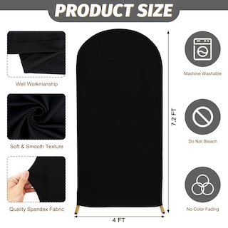 Foto 2 | Foto 2 | Funda De Arco Modfuns Chiara De Spandex Negro De 2,1 X 2,2 M Para Boda - Venta Internacional.