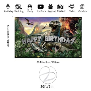 Foto 2 | Foto 2 | Decoración De Fiesta, Telón De Fondo Para Cumpleaños De Dinosaurios Avezano - Venta Internacional.