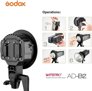 Foto 7 | Foto 7 | Soporte Bowens De Doble Cabezal De Doble Potencia Para Godox Ad200/ad200 Pro - Venta Internacional.