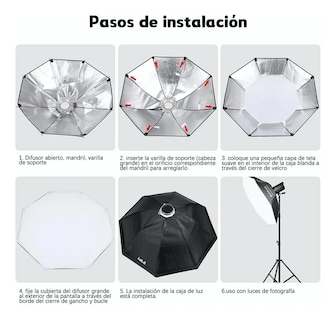 Foto 5 | Foto 5 | Octabox Lab.g 95cm Nuevo Diseño Softbox Difusor Octogonal Negro Blanco
