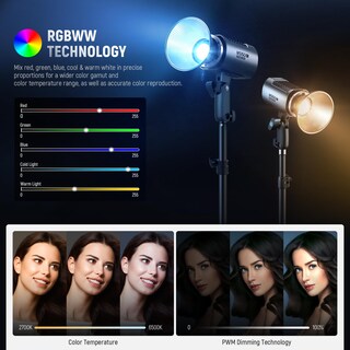 Foto 5 | Foto 5 | Lámpara Led De Vídeo Neewer Ms150c Rgbww De 150 W Con Control 2700k-6500k - Venta Internacional.