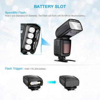 Foto 6 | Foto 6 | Pantalla Lcd Flash Speedlite Powerextra Con Disparador Inalámbrico - Venta Internacional.