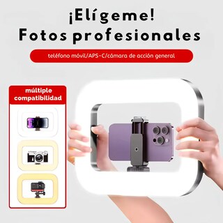 Foto 7 | Foto 7 | Kit 2 Aros De Luz Led Rectangular Ym200 Recargables 240 Leds 20w Trípode Ajustable 2.1m Soporte Celular Usb-c