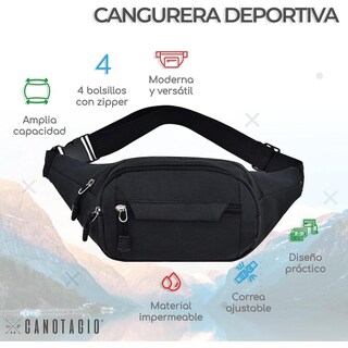 Foto 2 | Foto 2 | Canotagio Cangurera Deportiva Impermeable Negro