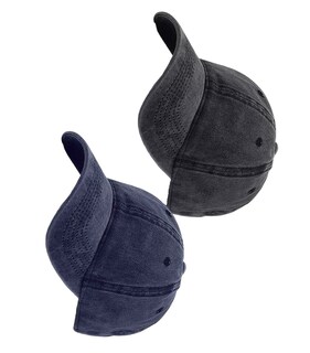 Foto 3 | Foto 3 | Gorra De Béisbol Vintage De Algodón Con Sólido 2pzs Negro + Azul Marino