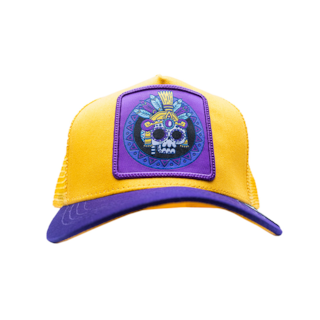 Foto 1 | Foto 1 | Gorra Visera Curva Con Malla Y Ajustador Pook Calaca Amarillo