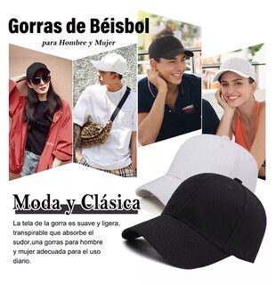 Foto 2 | Foto 2 | Gorras Deportivas Cómodas Unisex Color: Negro + Blanco
