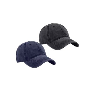 Foto 4 | Foto 4 | Gorra De Béisbol Vintage De Algodón Con Sólido 2pzs Belug, Negro + Azul Marino
