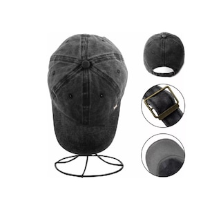 Foto 5 | Foto 5 | Gorra De Béisbol Vintage De Algodón Con Sólido 2pzs Belug, Negro + Azul Marino