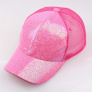 Foto 1 | Foto 1 | Gorra De Béisbol Huoguo Con Lentejuelas Moño Desordenado Y Brillante Sombrero Para Mujer - Venta Internacional.