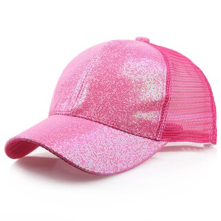 Foto 2 | Foto 2 | Gorra De Béisbol Huoguo Con Lentejuelas Moño Desordenado Y Brillante Sombrero Para Mujer - Venta Internacional.