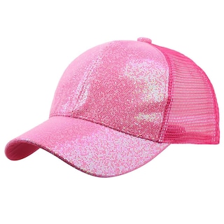 Foto 3 | Foto 3 | Gorra De Béisbol Huoguo Con Lentejuelas Moño Desordenado Y Brillante Sombrero Para Mujer - Venta Internacional.