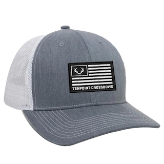 Foto 1 | Foto 1 | Gorra Tenpoint Trucker Gris/blanca Con Parche De Bandera Para Hombre Y Mujer - Venta Internacional.
