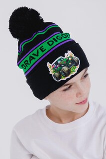 Foto 2 | Foto 2 | Gorro De Invierno Beanie Monster Jam Grave Digger Green Para Adulto - Venta Internacional.