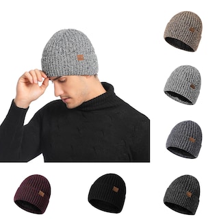 Foto 4 | Foto 4 | Gorro De Punto Huoguo Gorro De Lana De Doble Capa De Terciopelo Cálido - Venta Internacional.