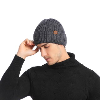 Foto 2 | Foto 2 | Gorro De Punto Huoguo Gorro De Lana De Doble Capa De Terciopelo Cálido - Venta Internacional.