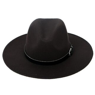 Foto 1 | Foto 1 | Gorro De Lana Fedora De Ala Ancha Para Mujer Huoguo Ht077 - Negro - Venta Internacional.