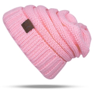 Foto 1 | Foto 1 | Gorro Huoguo Letra Cc Tejido De Lana Color Liso Rosa - Venta Internacional.