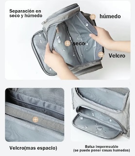 Foto 3 | Foto 3 | Maletín Organizador de Cosméticos Malubero color Gris de Viaje Colgante para Baño